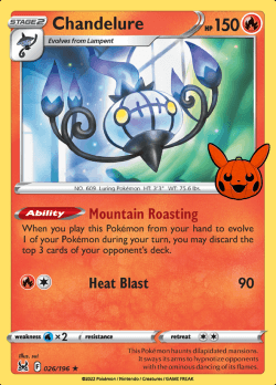 Chandelure 026/196 (Lost Origin) Trick or Trade 2023 Holo Rare Pokemon Card TCG Near Mint