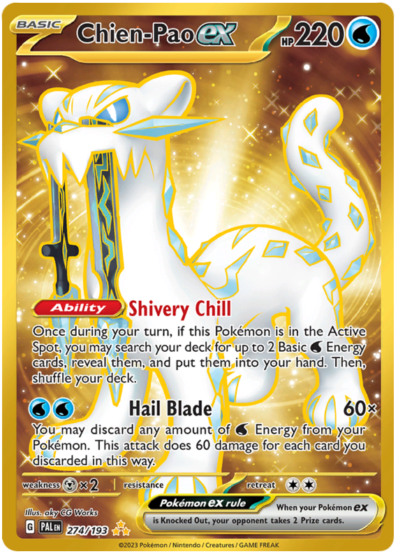 Chien-Pao ex 274/193 SV Paldea Evolved Full Art Hyper Rare Pokemon Card TCG Near Mint