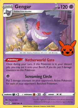 Gengar 066/196 (Lost Origin) Trick or Trade 2023 Holo Rare Pokemon Card TCG Near Mint