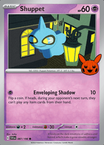 Shuppet 087/198 (Scarlet &amp; Violet Base Set) Trick or Trade 2023 Common Pokemon Card TCG Near Mint