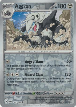 Aggron 122/167 SV Twilight Masquerade Reverse Holo Uncommon Pokemon Card TCG Near Mint