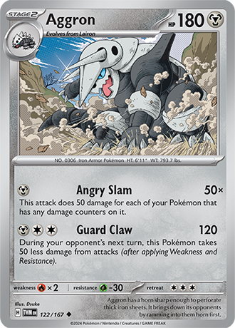 Aggron 122/167 SV Twilight Masquerade Uncommon Pokemon Card TCG Near Mint