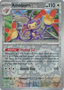Ambipom 138/167 SV Twilight Masquerade Reverse Holo Uncommon Pokemon Card TCG Near Mint