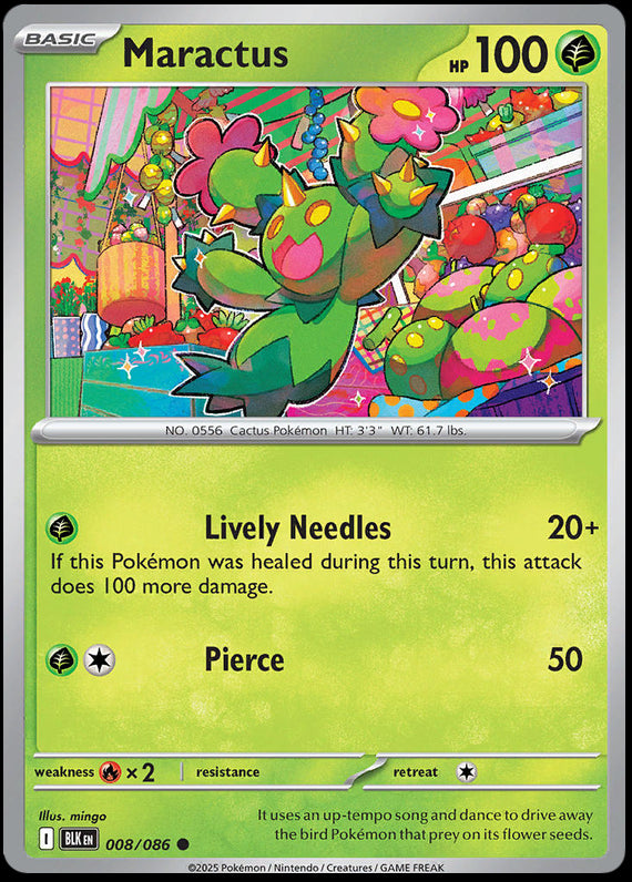 Maractus (8/86) Scarlet and Violet Black Bolt Common Pokemon Card TCG