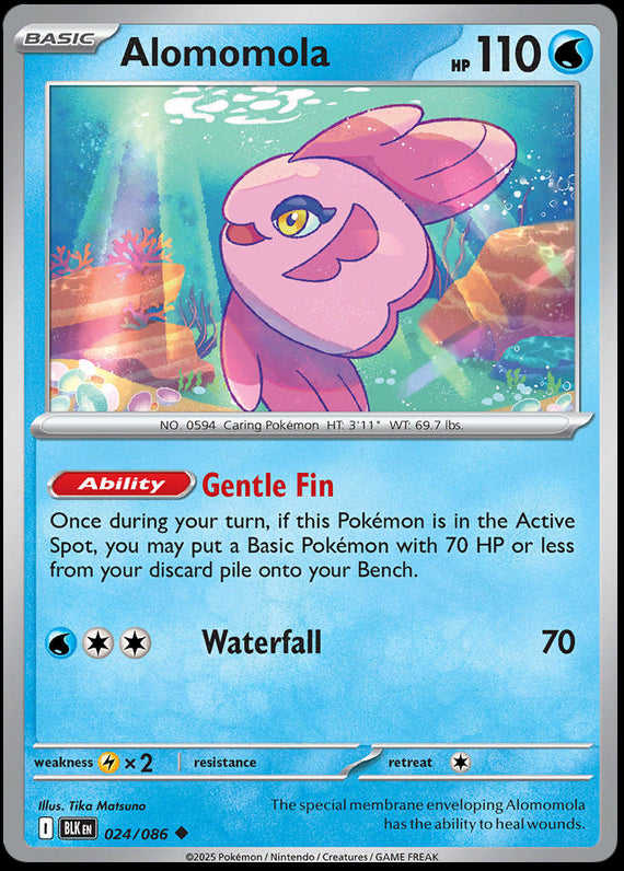 Alomomola (24/86) Scarlet and Violet Black Bolt Uncommon Pokemon Card TCG