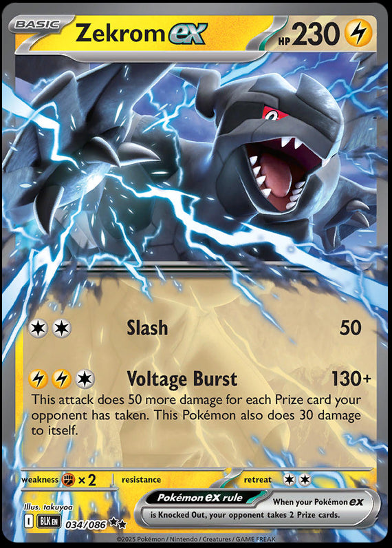 Zekrom ex (34/86) Scarlet and Violet Black Bolt Double Rare Pokemon Card TCG