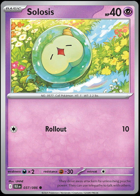 Solosis (37/86) Scarlet and Violet Black Bolt Common Pokemon Card TCG