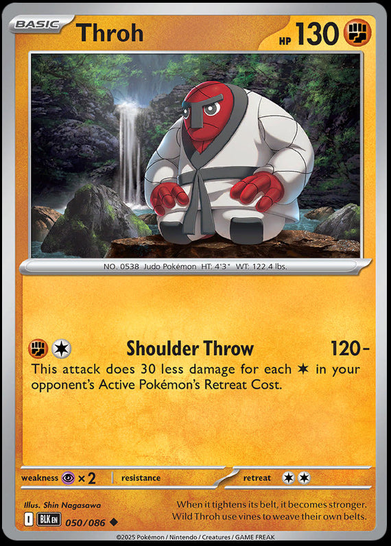 Throh (50/86) Scarlet and Violet Black Bolt Uncommon Pokemon Card TCG