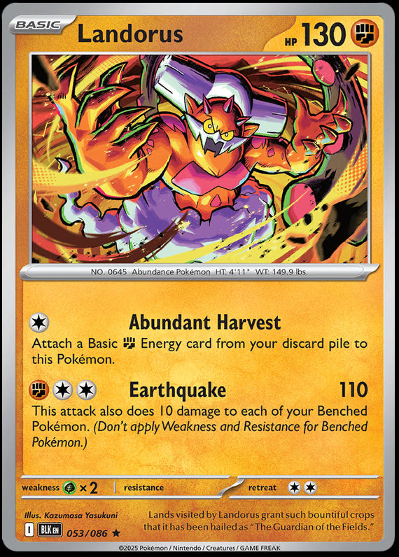 Landorus (53/86) Scarlet and Violet Black Bolt Rare Pokemon Card TCG