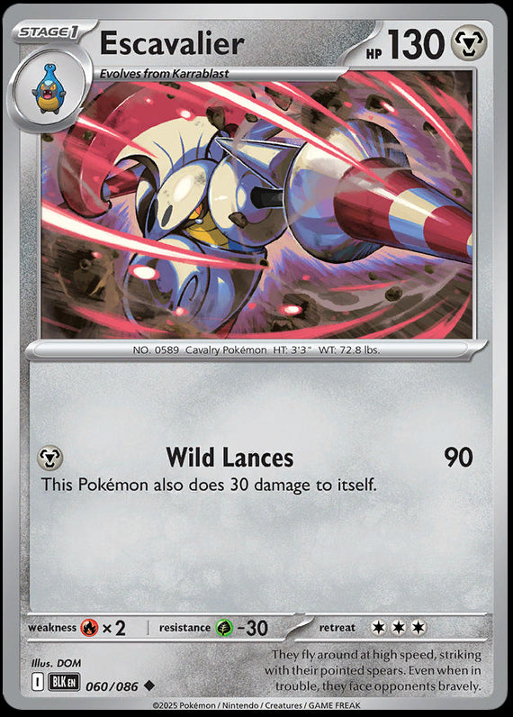 Escavalier (60/86) Scarlet and Violet Black Bolt Uncommon Pokemon Card TCG