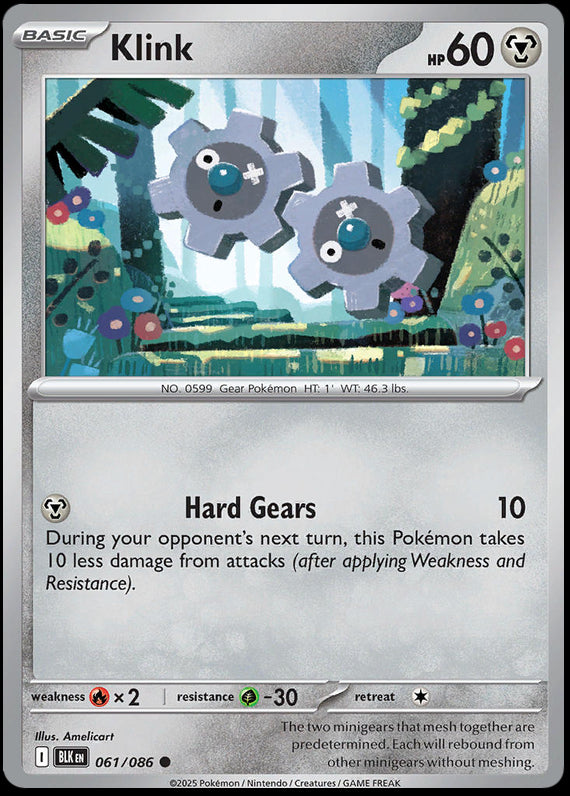 Klink (61/86) Scarlet and Violet Black Bolt Common Pokemon Card TCG