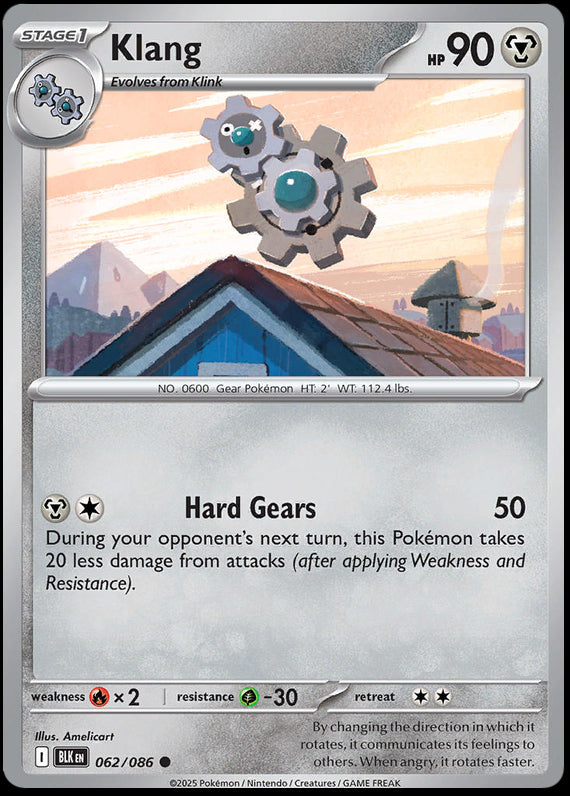 Klang (62/86) Scarlet and Violet Black Bolt Reverse Holo Common Pokemon Card TCG