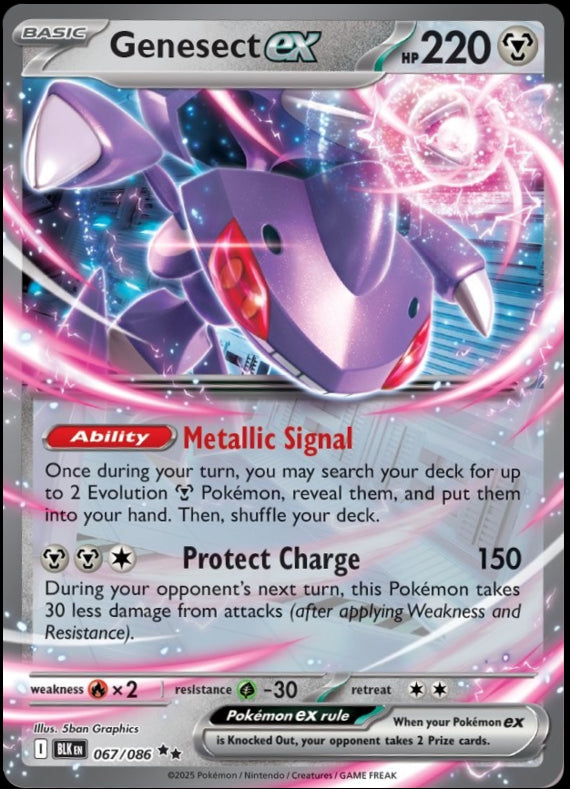 Genesect ex (67/86) Scarlet and Violet Black Bolt Double Rare Pokemon Card TCG
