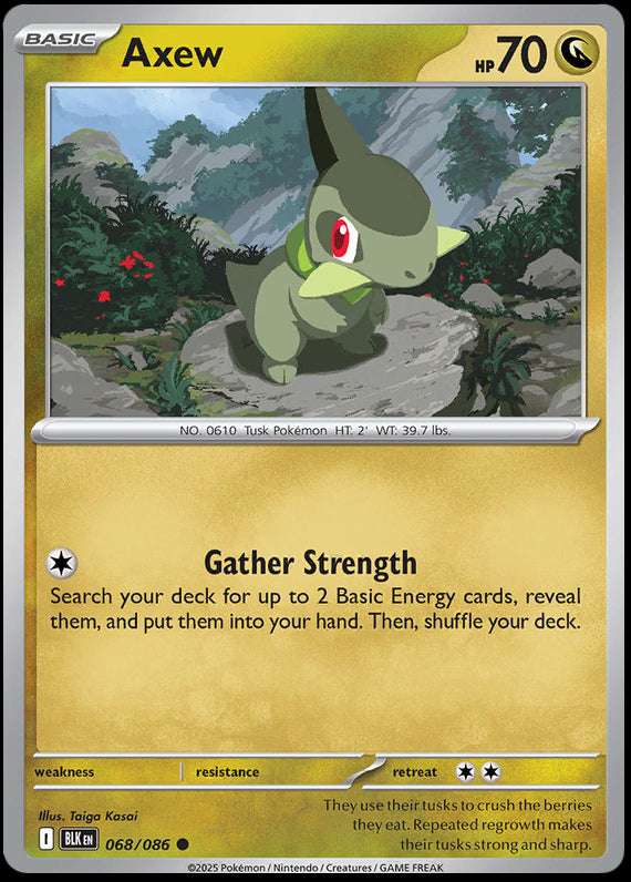 Axew (68/86) Scarlet and Violet Black Bolt Common Pokemon Card TCG