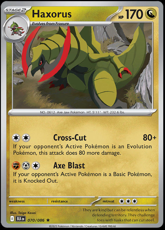 Haxorus (70/86) Scarlet and Violet Black Bolt Rare Pokemon Card TCG