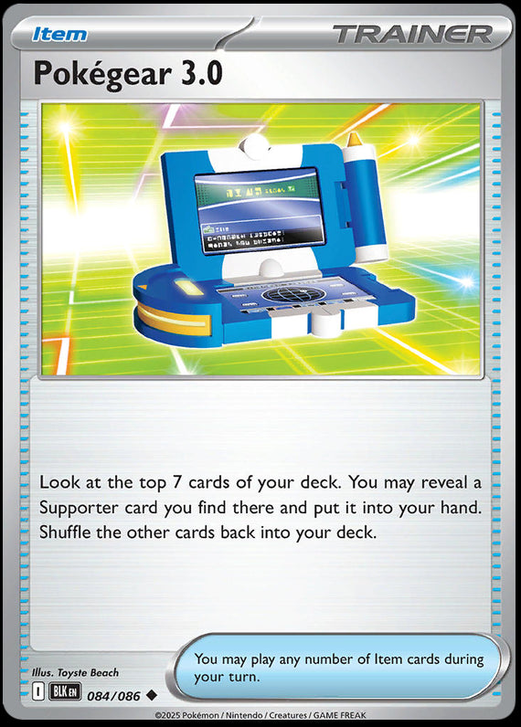 Pokegear 3.0 (84/86) Scarlet and Violet Black Bolt Reverse Holo Uncommon Pokemon Card TCG