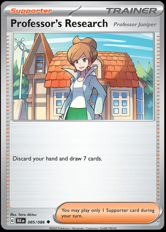 Professors Research [Professor Juniper] (85/86) Scarlet and Violet Black Bolt Reverse Holo Uncommon Pokemon Card TCG