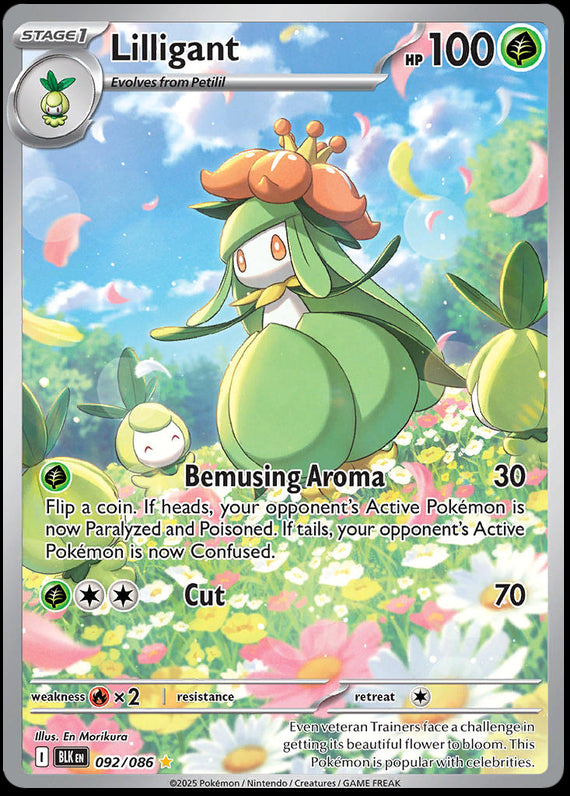 Lilligant (92/86) Scarlet and Violet Black Bolt Illustration Rare Pokemon Card TCG