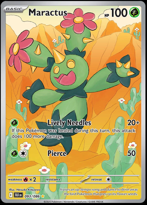 Maractus (93/86) Scarlet and Violet Black Bolt Illustration Rare Pokemon Card TCG