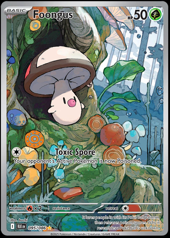 Foongus (95/86) Scarlet and Violet Black Bolt Illustration Rare Pokemon Card TCG