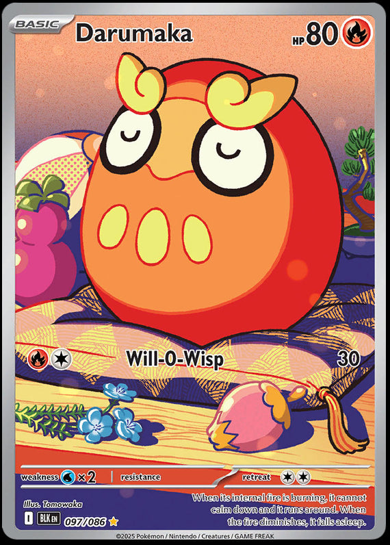 Darumaka (97/86) Scarlet and Violet Black Bolt Illustration Rare Pokemon Card TCG