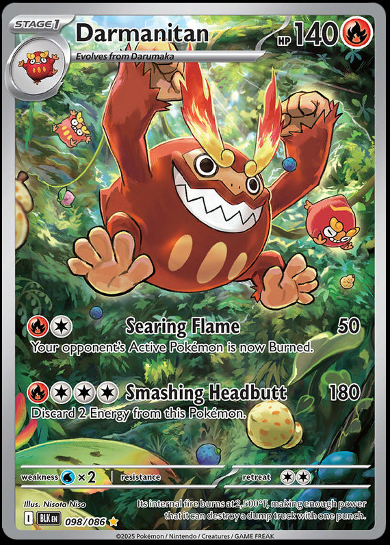 Darmanitan (98/86) Scarlet and Violet Black Bolt Illustration Rare Pokemon Card TCG
