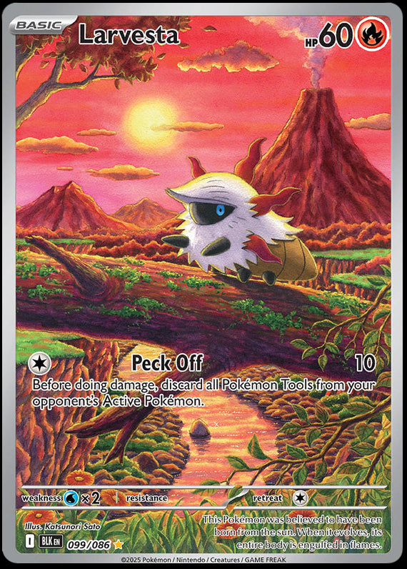 Larvesta (99/86) Scarlet and Violet Black Bolt Illustration Rare Pokemon Card TCG