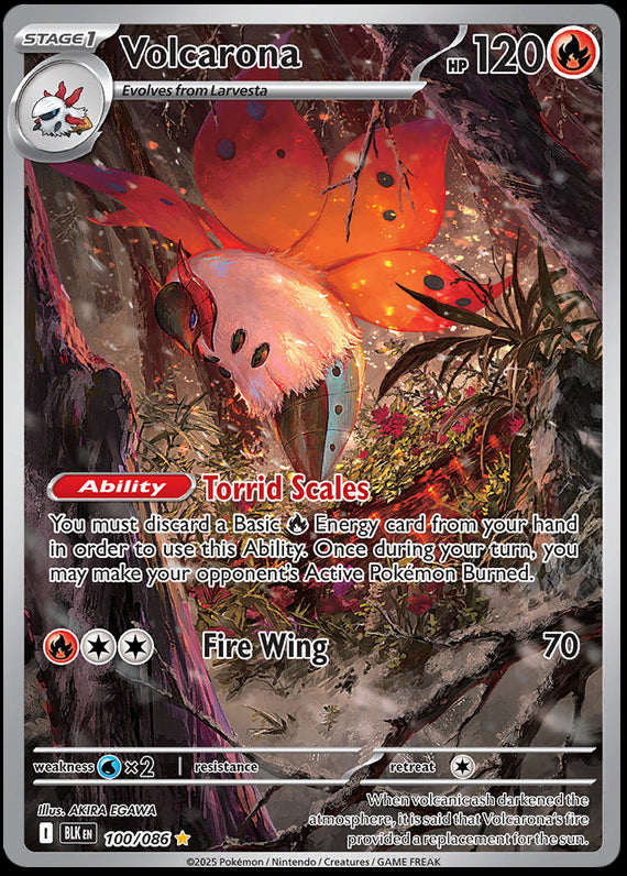 Volcarona (100/86) Scarlet and Violet Black Bolt Illustration Rare Pokemon Card TCG