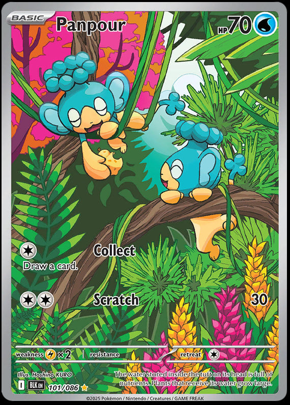 Panpour (101/86) Scarlet and Violet Black Bolt Illustration Rare Pokemon Card TCG
