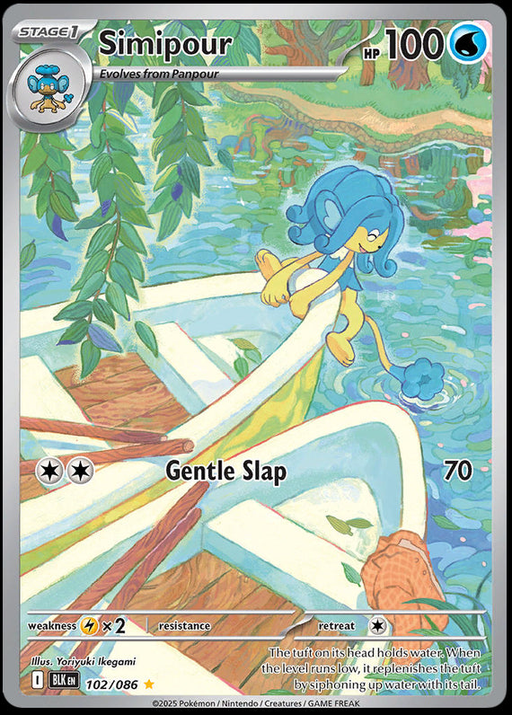 Simipour (102/86) Scarlet and Violet Black Bolt Illustration Rare Pokemon Card TCG