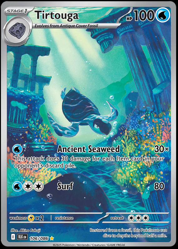 Tirtouga (106/86) Scarlet and Violet Black Bolt Illustration Rare Pokemon Card TCG