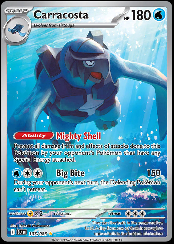 Carracosta (107/86) Scarlet and Violet Black Bolt Illustration Rare Pokemon Card TCG