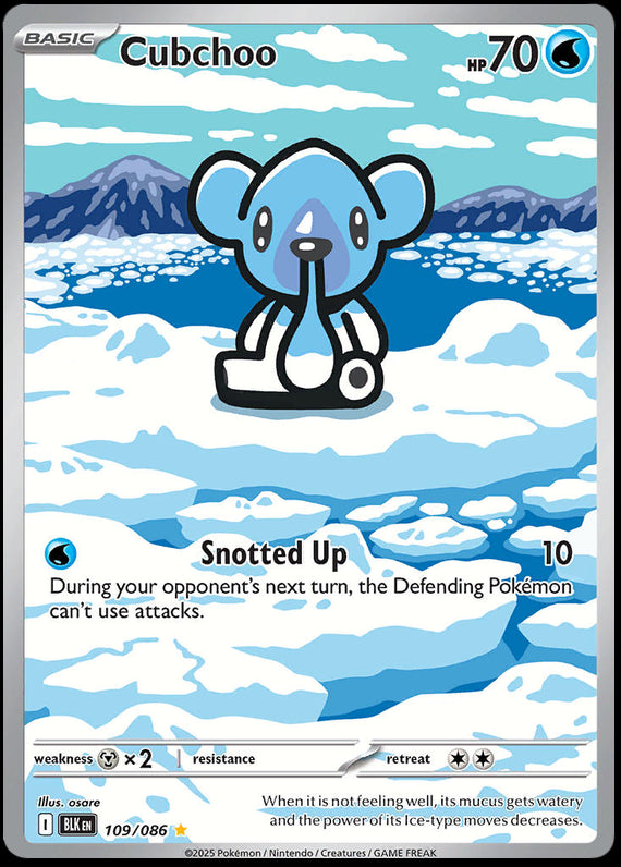 Cubchoo (109/86) Scarlet and Violet Black Bolt Illustration Rare Pokemon Card TCG