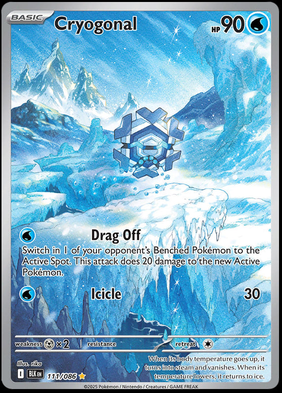 Cryogonal (111/86) Scarlet and Violet Black Bolt Illustration Rare Pokemon Card TCG