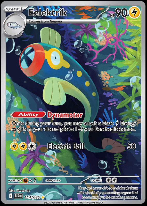 Eelektrik (114/86) Scarlet and Violet Black Bolt Illustration Rare Pokemon Card TCG