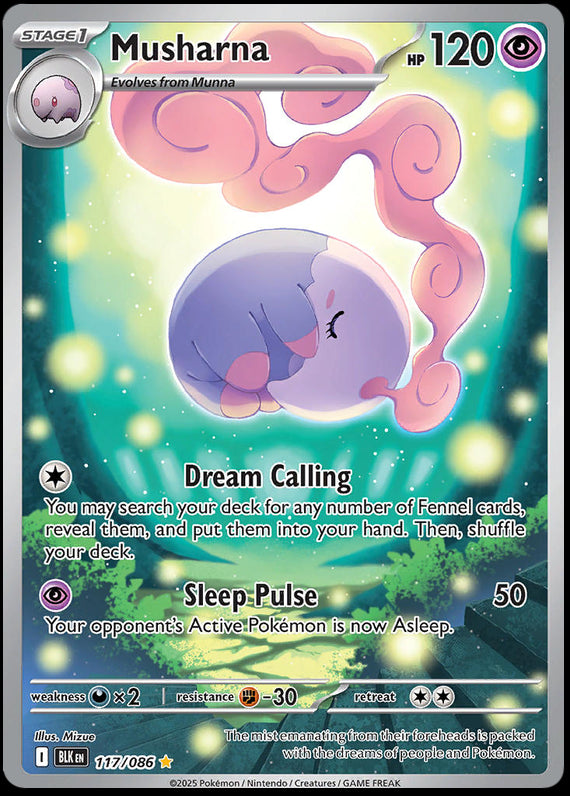 Musharna (117/86) Scarlet and Violet Black Bolt Illustration Rare Pokemon Card TCG