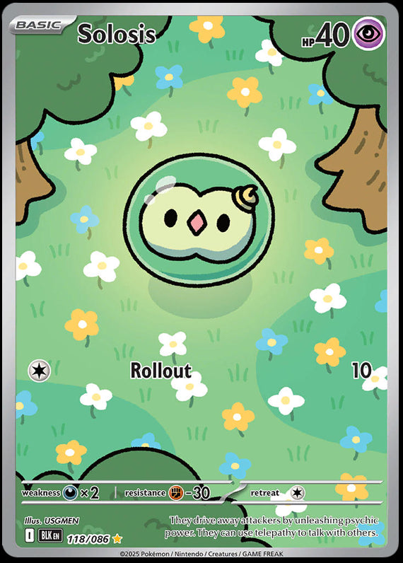 Solosis (118/86) Scarlet and Violet Black Bolt Illustration Rare Pokemon Card TCG