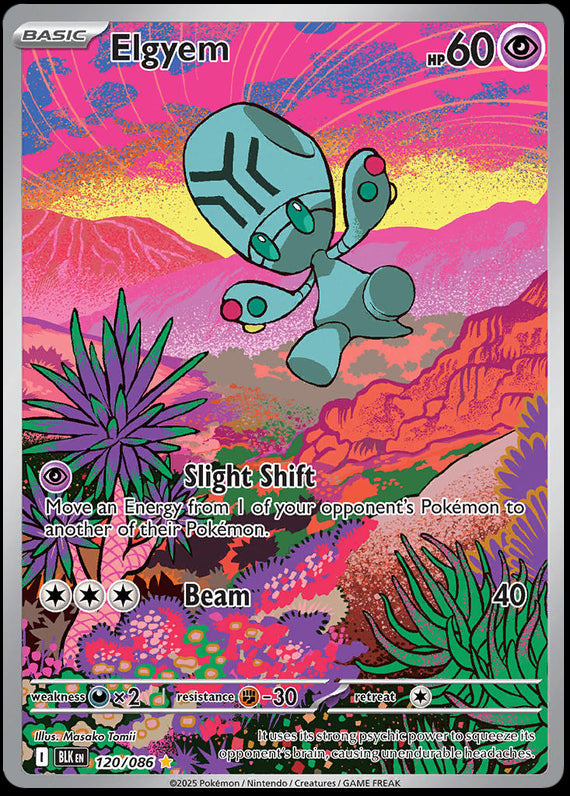 Elgyem (120/86) Scarlet and Violet Black Bolt Illustration Rare Pokemon Card TCG