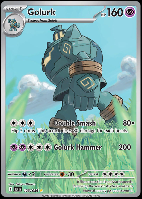 Golurk (123/86) Scarlet and Violet Black Bolt Illustration Rare Pokemon Card TCG