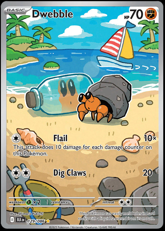 Dwebble (129/86) Scarlet and Violet Black Bolt Illustration Rare Pokemon Card TCG