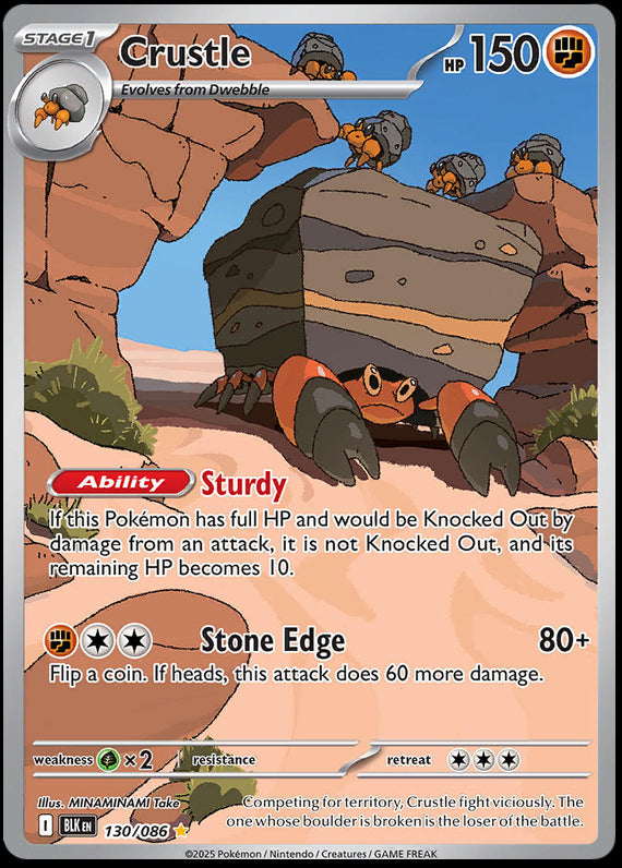 Crustle (130/86) Scarlet and Violet Black Bolt Illustration Rare Pokemon Card TCG