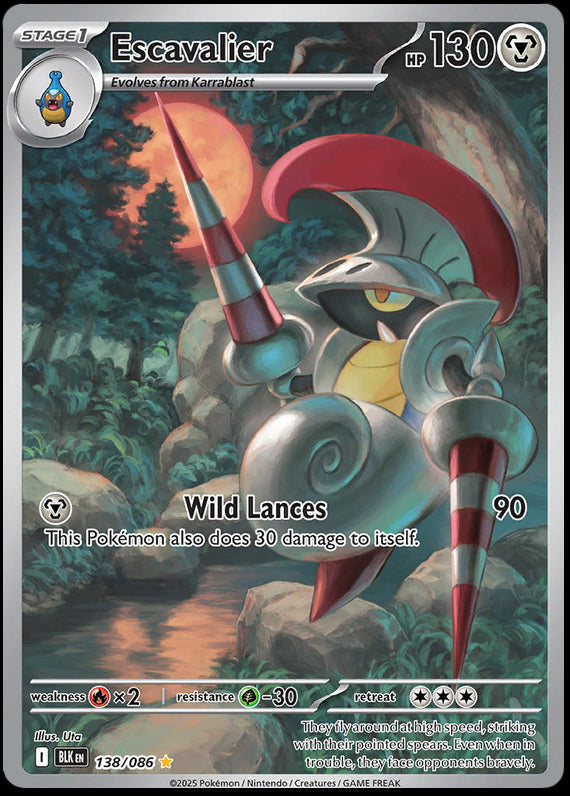 Escavalier (138/86) Scarlet and Violet Black Bolt Illustration Rare Pokemon Card TCG