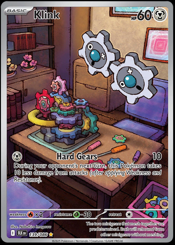 Klink (139/86) Scarlet and Violet Black Bolt Illustration Rare Pokemon Card TCG