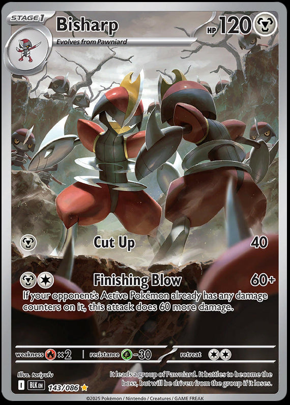 Bisharp (143/86) Scarlet and Violet Black Bolt Illustration Rare Pokemon Card TCG