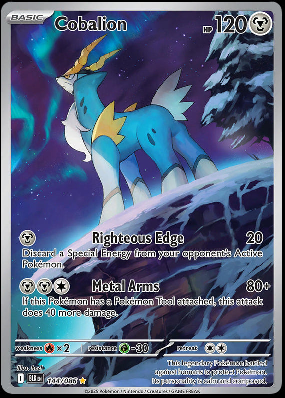 Cobalion (144/86) Scarlet and Violet Black Bolt Illustration Rare Pokemon Card TCG