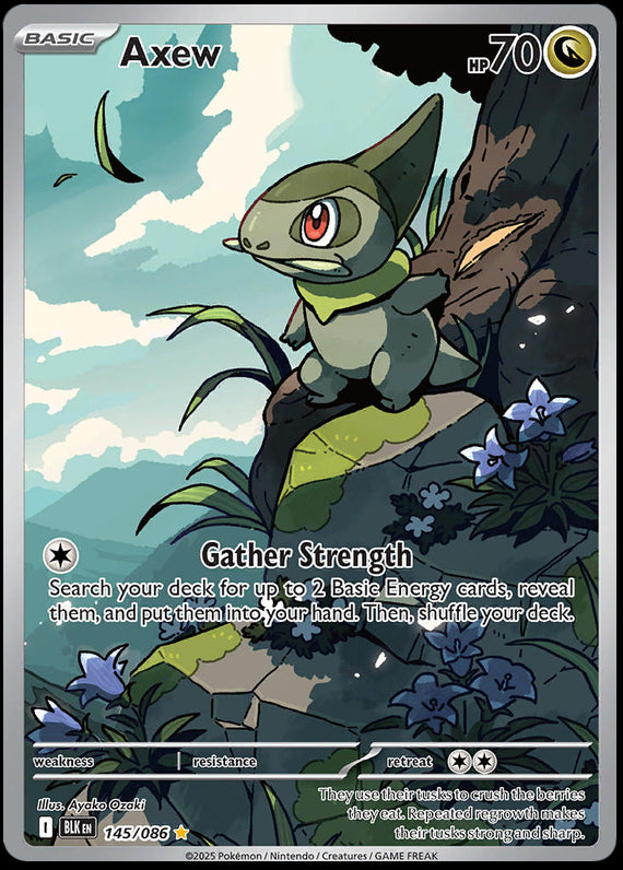 Axew (145/86) Scarlet and Violet Black Bolt Illustration Rare Pokemon Card TCG