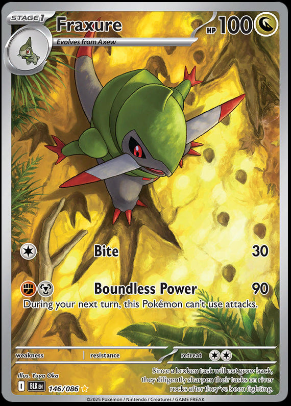 Fraxure (146/86) Scarlet and Violet Black Bolt Illustration Rare Pokemon Card TCG