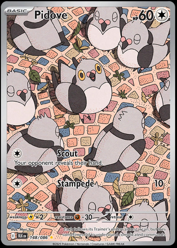 Pidove (148/86) Scarlet and Violet Black Bolt Illustration Rare Pokemon Card TCG