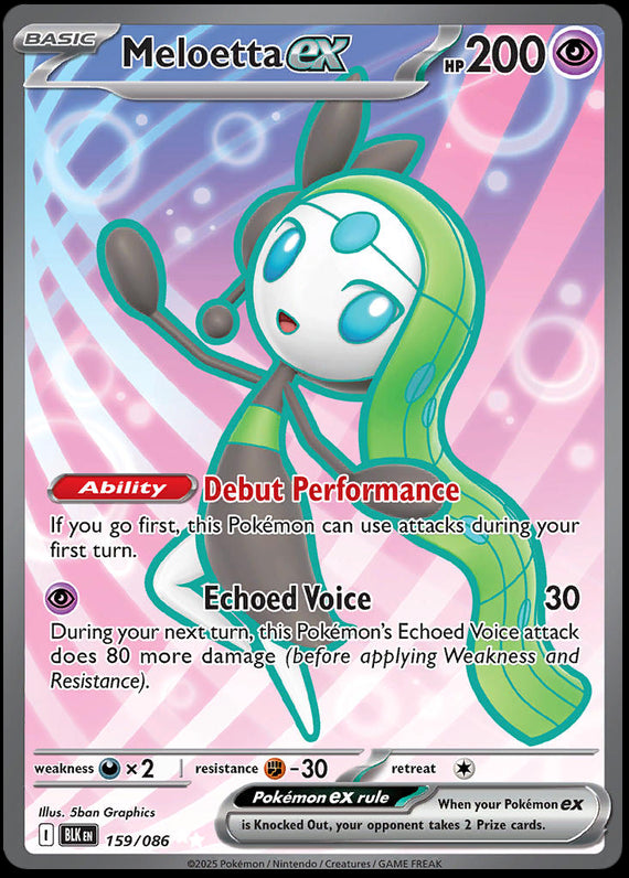 Meloetta ex (159/86) Scarlet and Violet Black Bolt Ultra Rare Pokemon Card TCG