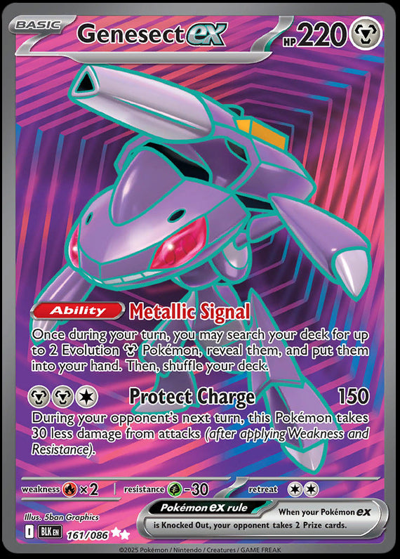 Genesect ex (161/86) Scarlet and Violet Black Bolt Ultra Rare Pokemon Card TCG